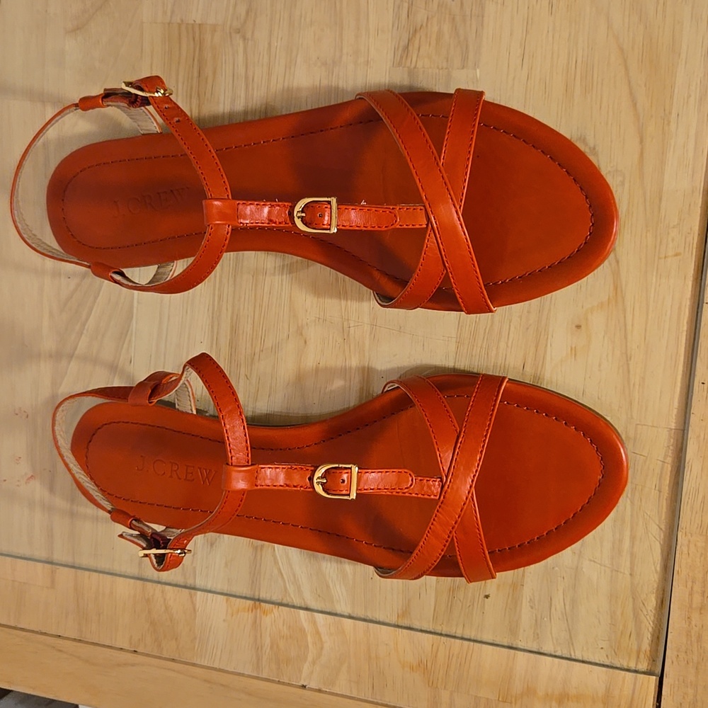 J. Crew Vibrant Red Sandals